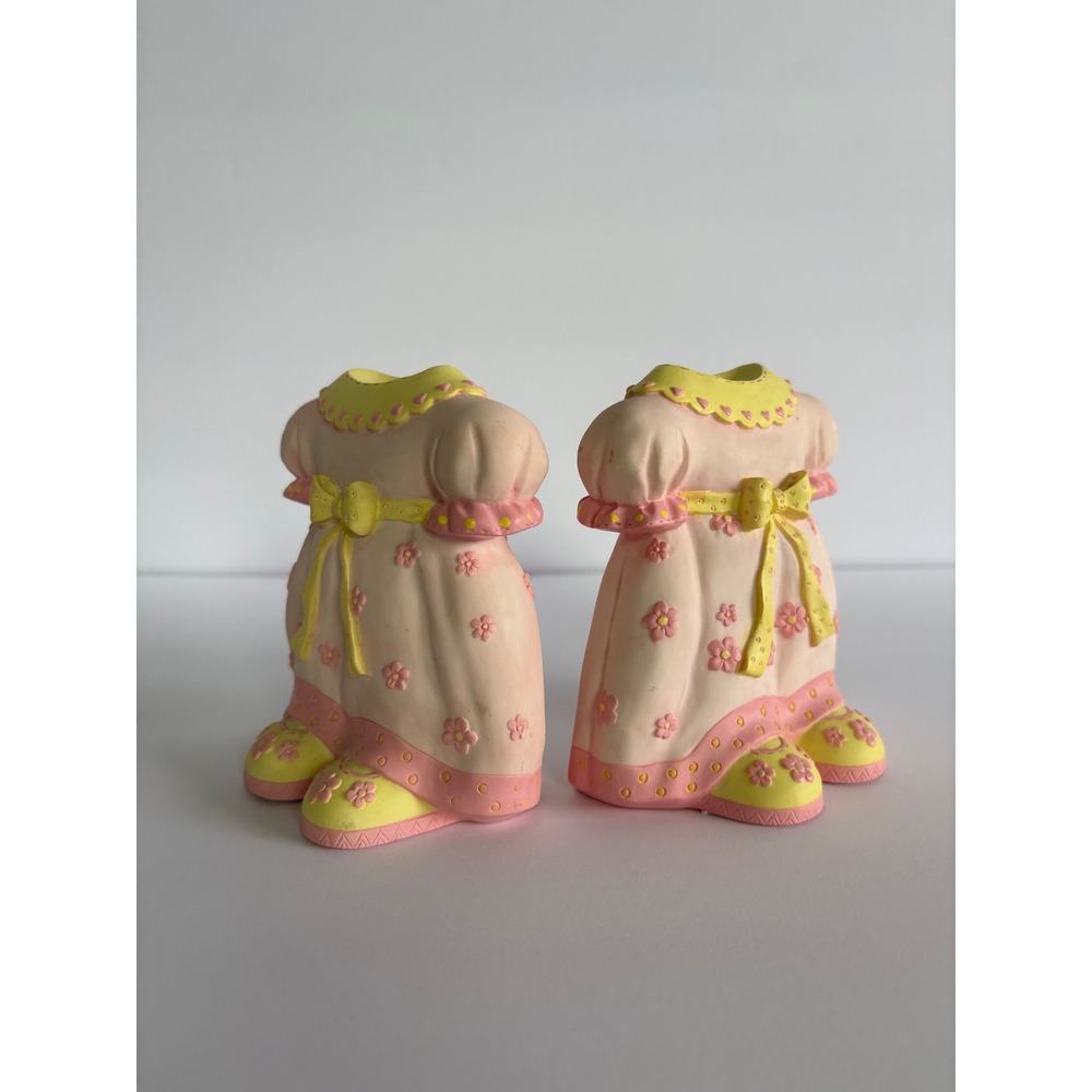 90s Lady Jayne Best Dressed Girl Ceramic Bookends, Shabby Chic Kids Room Decor
